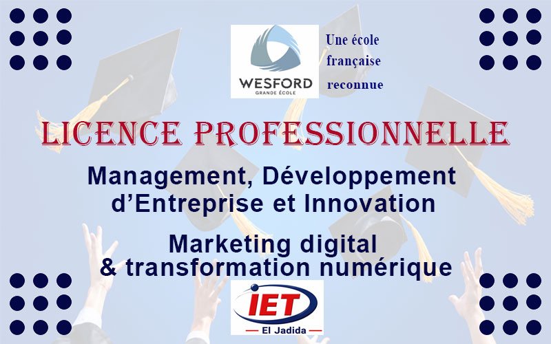 Bachelor / Licence Professionnelle Management, Développement d’Entreprise et Innovation – 3e année – IET × WESFORD France